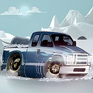 Pickup Parking Winter Night
