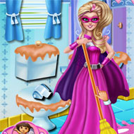Super Barbie Bathroom Clean Up